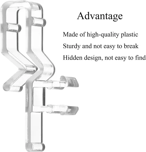 Vista 6 de Clips ciegos para cenefa de 1.6 pulgadas, clips de cenefa de ventana de canal oculto de plástico transparente, piezas de accesorios para persianas