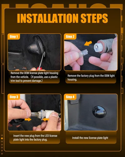 Vista 8 de LESAUCE Kit de luces LED para matrícula Ford Trucks y SUV (1990-2016) – Ajuste directo F150, F250, Super Duty, Bronco, Ranger – LED blanco de 6000
