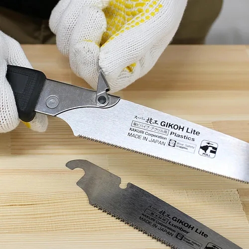 Vista 5 de KAKURI Sierra de mano japonesa carpintería Sierra de tracción japonesa de 8-14 pulgadas con cubierta de cuchilla, fabricada en Japón