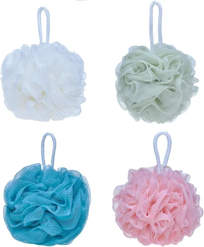 Vista 8 de Mesh Pouf Bath Sponge Exfoliating Shower Ball Pom Cleaning Accessory