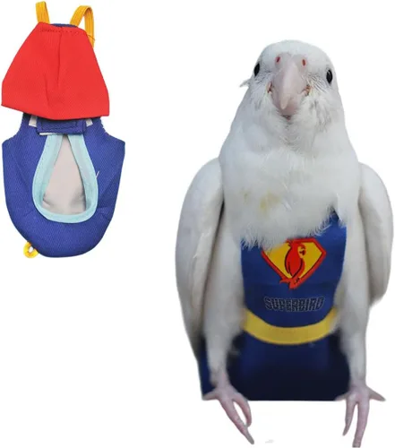 Parrot - Pañal de traje de vuelo (sin correa), pañal reutilizable para pájaros para periquitos, tortolitos, cacatúas y más - Traje de tela para