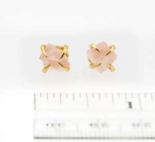 Vista 10 de Pendientes de tuerca de piedra preciosa cruda, idea de regalo para el día de la madre, graduación, moda de verano