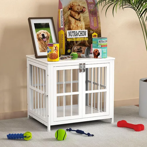 Vista 8 de Mueble jaula para perros de servicio pesado, varios tamaños y colores opcionales, jaula indestructible para perros de alta ansiedad con mesa