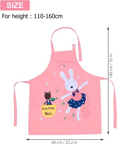 Vista 2 de Breathable Apron with Pocket and Sleeves for Painting Baking Cooking Reusable Art Smock for Boys and Ages for Creative Activities and Outdoor Use