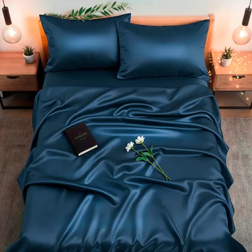 Vista 20 de Colorado Home Co SUNDAYSILKS Sábanas de seda de morera Juego de 4 piezas Queen Ropa de cama natural Suave y duradera Seda real orgánica