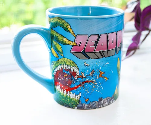 Vista 8 de Deadpool Marvel Comics Best Mug Ever - Taza de café sin BPA para expreso, té, cacao, capacidad para 14 onzas