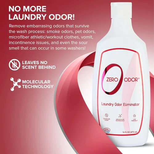 Vista 2 de Zero Odor Eliminador de olores de lavandería – Elimina permanentemente el olor a ropa – Tecnología molecular patentada mejor para ropa, toallas