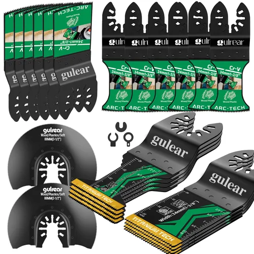 Vista 8 de 15 hojas de sierra oscilantes universales para herramientas oscilantes, multiherramienta oscilante, hojas de sierra de liberación rápida para madera