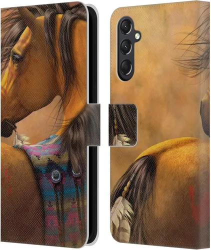 Vista 403 de Head Case Designs Officially Licensed Laurie Prindle A Morgan Christmas Western Stallion Leather Wallet Case Compatible with Samsung Galaxy A07 4G