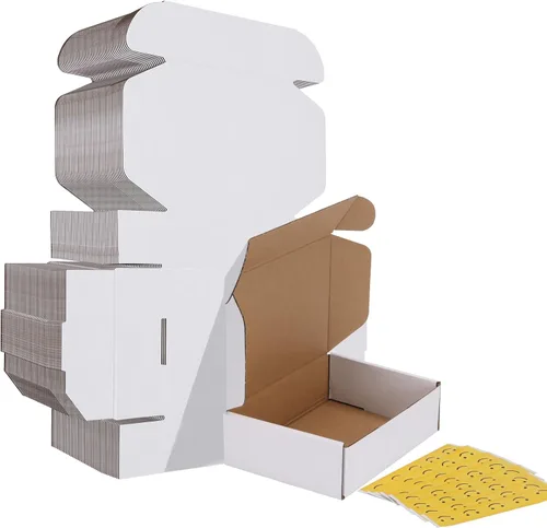 Vista 20 de HORLIMER - Cajas de envío de 4 x 3 x 2 pulgadas, conjunto de 50, caja de cartón corrugado marrón para envíos por correo de documentación