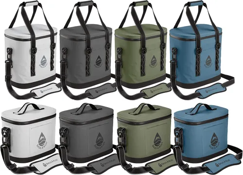 Vista 9 de Skog Å Kust ChillSåk Soft Cooler Bags Flip 24 Can Gris Oscuro