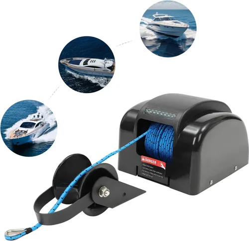 Vista 4 de Cabrestante de anclaje eléctrico para barco con control remoto inalámbrico para anclajes de hasta 45 libras, cabrestante de anclaje automático