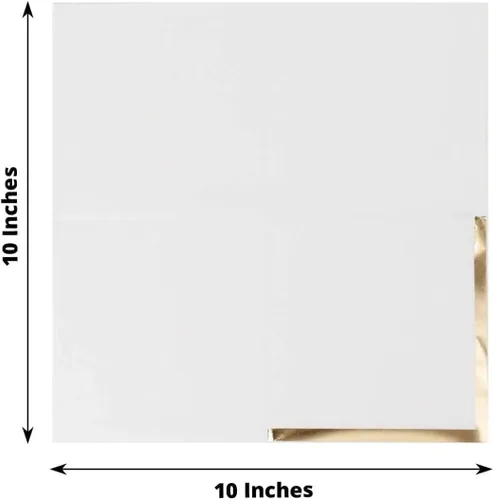 Vista 11 de Efavormart 50 Pack Servilletas de papel para fiestas de 2 capas suaves verde oliva con borde dorado de oro, servilletas para cenas, cócteles