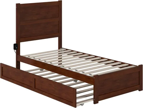 Vista 72 de AFI NoHo - Cama de plataforma de tamaño individual con estribo y cama corrediza individual en espresso