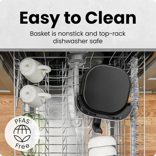 Vista 7 de CHEFMAN - Freidora de aire mini de 2 cuartos de galón – Freidora de aire compacta y ahorradora de espacio digital con canasta antiadherente y apta