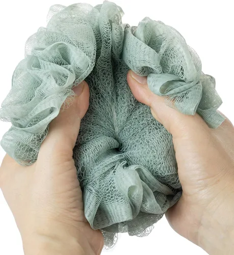 Vista 4 de Esponjas de baño, esponja de ducha para exfoliación corporal (1 pieza, marrón)