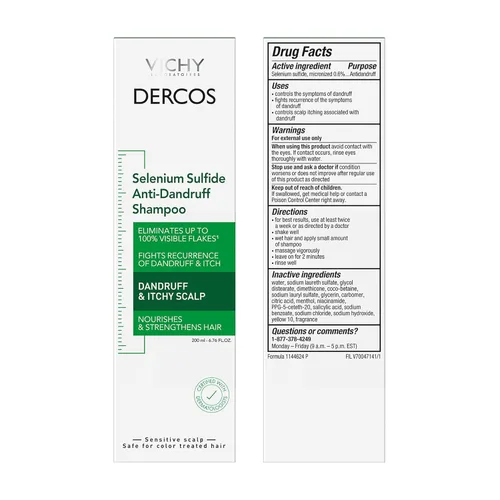 Vista 9 de VICHY Dercos Dandruff Shampoo, Antifungal Dry Scalp Treatment & Itchy Scalp Relief, Prescription Strength Selenium Sulfide Comparable to 2%