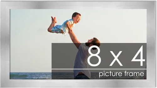 Vista 130 de Marco de madera de peltre plateado de 3 x 4 pulgadas, acrílico UV, respaldo de tablero de espuma y accesorios para colgar, marco de 3 x 4 pulgadas