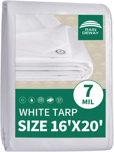 Vista 82 de RAINDEWAY Lona pequeña negra de 3x3 pies (paquete de 2), resistente a los rayos UV, lonas polivalentes de resistencia media impermeables, lona