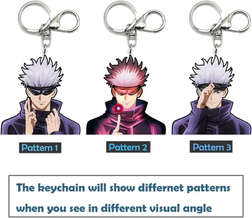 Vista 2 de Wetsynt Anime Keychains 3D Motion Novelty keychains Anime figure Keychain for Women Men Kids Anime Gifts