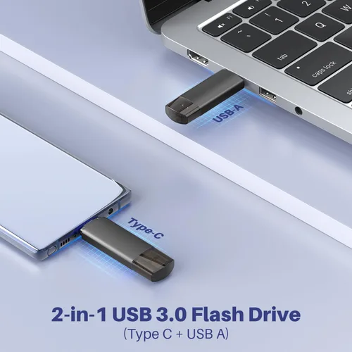Vista 3 de JOIOT Unidad flash USB C de 32 GB, unidad flash USB 3.0 dual tipo C + USB A portátil tipo C, unidad flash USB tipo C 2 en 1 para teléfono