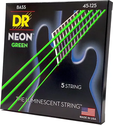 Vista 40 de DR Strings Cuerdas de Bajo de Guitarra Neón de Alta Definición (NGB-40)