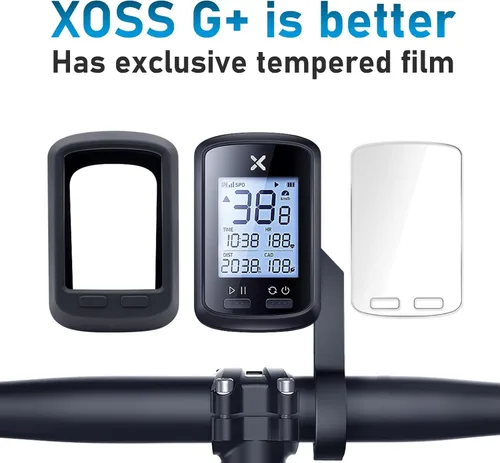 Vista 6 de XOSS G+ Wireless Bike Computer, GPS Cycling Speedometer and Odometer with Bluetooth and ANT+, Bicycle Accessories with LCD Display, Waterproof MTB