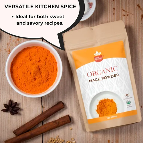 Vista 3 de SPICY ORGANIC Mace molido - 100% puro USDA orgánico - Especias de maza sin OMG -16 onzas