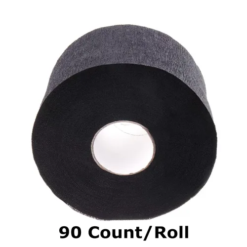 Vista 2 de Tiras de cuello de peluquero – 5 rollos de 500 piezas de papel negro, desechable y flexible para cortar el cabello, suministros de salón, resistente