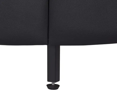 Vista 6 de Marco de cama de plataforma de tamaño matrimonial con luces LED y cabecero moderno marco de cama tapizado de piel sintética soporte de listones