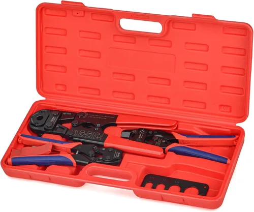 Vista 9 de iCRIMP ICP-1234AH Kit de Herramientas de Crimpado PEX - Anillos de Crimpado de Cobre de 1/2 pulgada y 3/4 pulgada, Crimpadora de Doble