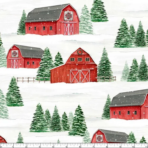 Vista 2 de Wilmington Prints Country Cardinals Winter Scenic Multi, tela de The Yard