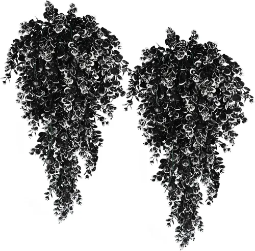 Vista 17 de RECUTMS Paquete de 6 Plantas Artificiales Plantas Colgantes Artificiales Follaje de Hoja de Eucalipto Falso Planta de Eucalipto Colgante Falsa