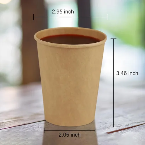 Vista 7 de Vasos de papel, paquete de 100 vasos desechables de papel kraft de 8 onzas, tazas de café de papel de 8 onzas, tazas calientes para agua