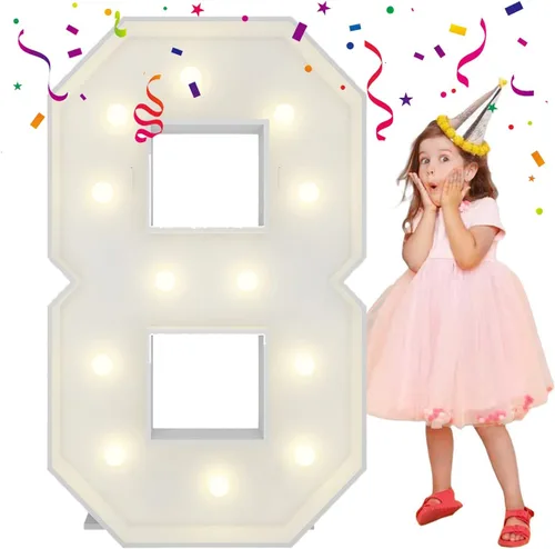 Vista 71 de 4 pies de alto, letras iluminadas con marco, letras enormes con marco, marco de globos en mosaico, letra grande para decoraciones de compromiso