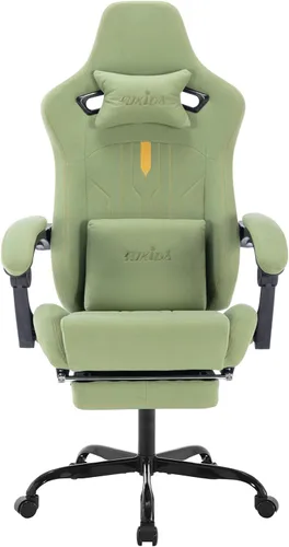 Vista 25 de Gaming Chair with Footrest Ergonomic Computer Chair Massage Lumbar Cushion, Racing Video Game Chair Adjustable Rocker Recliner Executive Office Desk