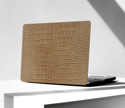 Vista 10 de KEROM Compatible con Funda para MacBook Air de 13 Pulgadas con Diseño de Cocodrilo 2021 2020 2019 2018 M1 A2337 A2179 A1932, Texturizada Elegante