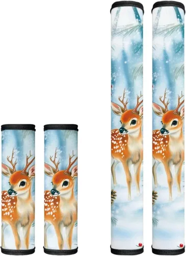 Vista 29 de Candy - Juego de 4 fundas para manija de puerta de refrigerador, decoración navideña, para cocina, mantiene tu nevera, microondas, horno