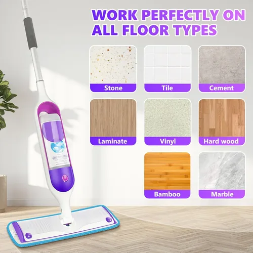 Vista 7 de 6 paquetes de almohadillas reutilizables para fregona compatibles con Swiffer PowerMop, almohadillas de microfibra para suelos de madera, repuestos