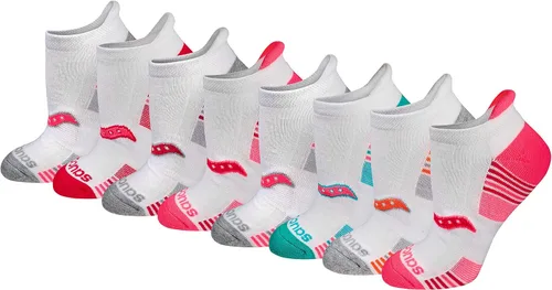 Saucony - Calcetines deportivos de rendimiento con tirador en el talón para mujer 8 y 16 pares