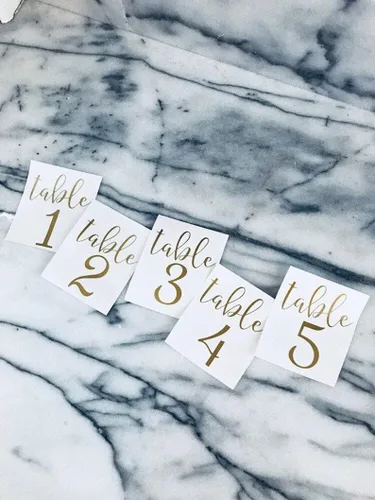 Wedding Table Numbers, Table Number Decals for Wedding Centerpiece, Vinyl Numbers, DIY Table Number, Calligraphy Wedding Table Numbers (3 inches,