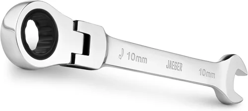 Vista 16 de Jaeger Llave de carraca TIGHTSPOT de 8 mm con cabezal flexible, arco de giro de 4 grados, llave combinada de trinquete de 12 puntas, 90 dientes