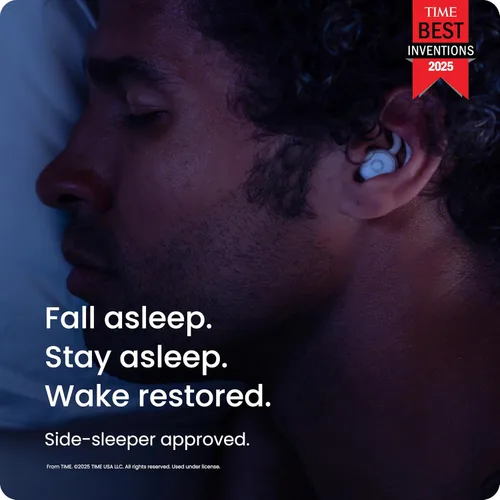 Vista 3 de Ozlo Sleepbuds and Travel Case Bundle Auriculares avanzados para dormir con enmascaramiento de ruido - Cómodos auriculares para dormir de lado