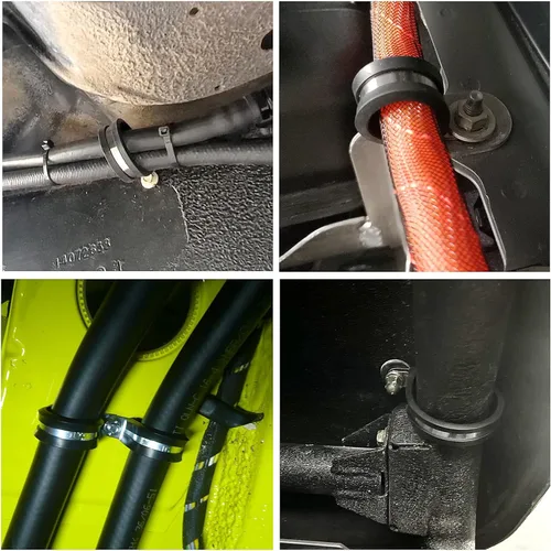 Vista 4 de Paquete de 25 abrazaderas de cable de acero inoxidable de 1 pulgada, abrazaderas de tubo de metal, abrazaderas de conducto para instalación