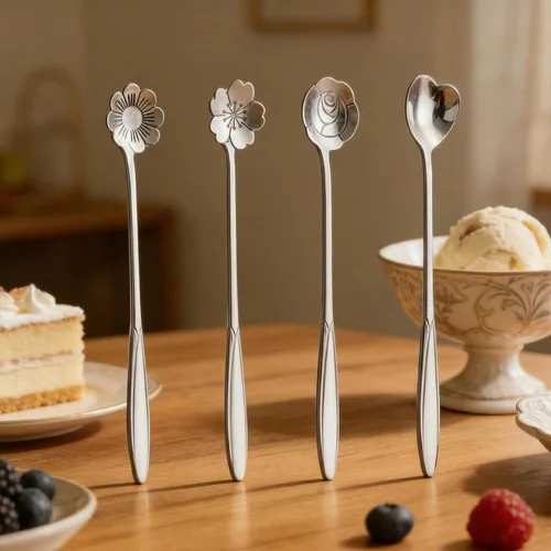 Vista 9 de Juego de 4 cucharaditas de café de 7 pulgadas, cucharas de café para bebidas, para postre, café, helado, té (dorado)