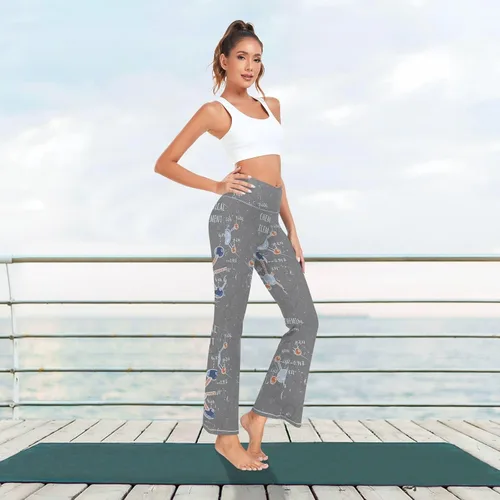 Vista 7 de ALAZA Pantalones de yoga para mujer, diseño de laboratorio de química, color verde oscuro