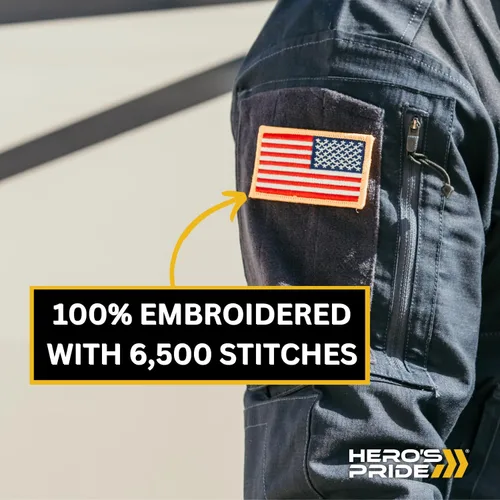 Vista 5 de Paquete de 2 parches tácticos de la bandera estadounidense de Hero's Pride Parche bordado de 3-38 x 2 pulgadas para uniforme de Estados Unidos