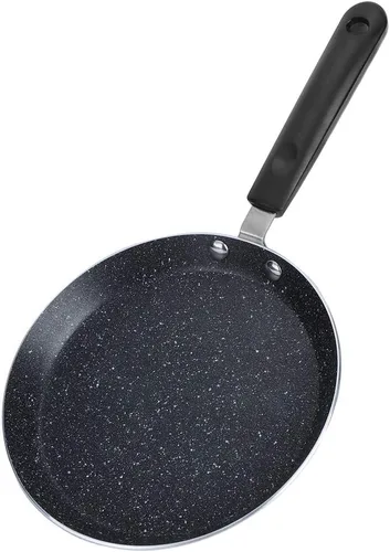Plplaaoo Sartén antiadherente para crepes, sartén de aluminio para panqueques con mango cómodo, sartén de calefacción uniforme, revestimiento de