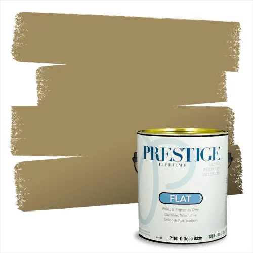 Vista 198 de PRESTIGE Pinturas de pintura exterior e imprimación en uno, 1 galón, plano, combinación comparable de Benjamin Moore* Manzanilla*