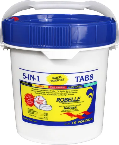 Vista 7 de Robelle tabletas de cloro multipropósito 5 en 1 de 3"., Blanco